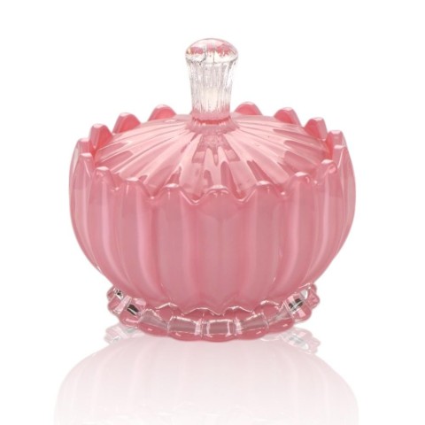 SCATOLA VETRO 10X10CM ROSA